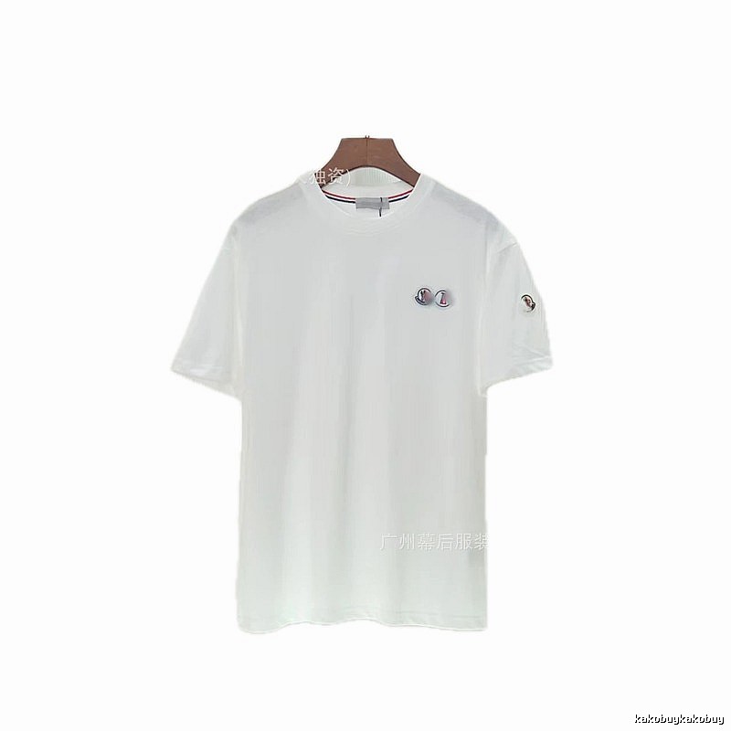 Moncler Badge Casual Style White T-Shirt