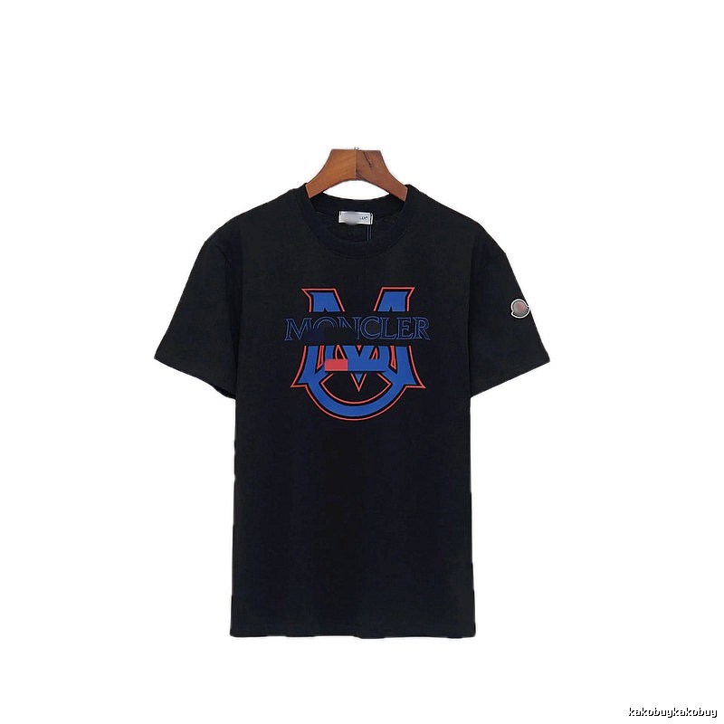 Moncler Big M Collection Casual Style Black T-Shirt