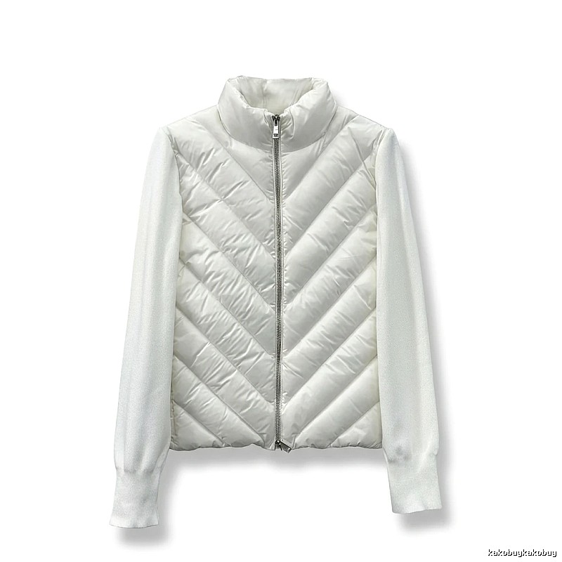 Moncler diamond - patterned stylish white down jacket