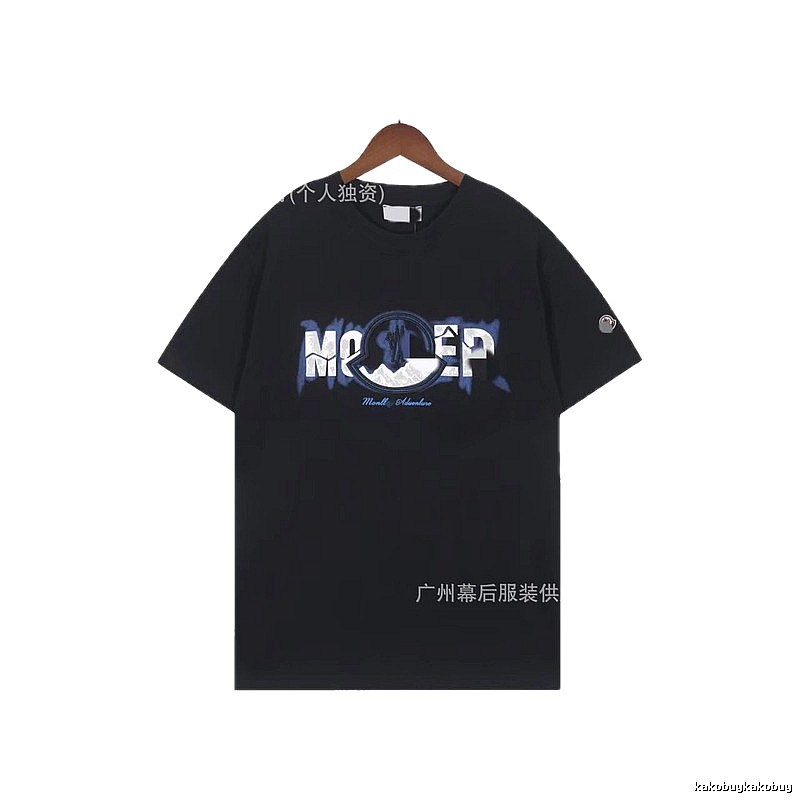 Moncler Letter Print Casual Black T-Shirt