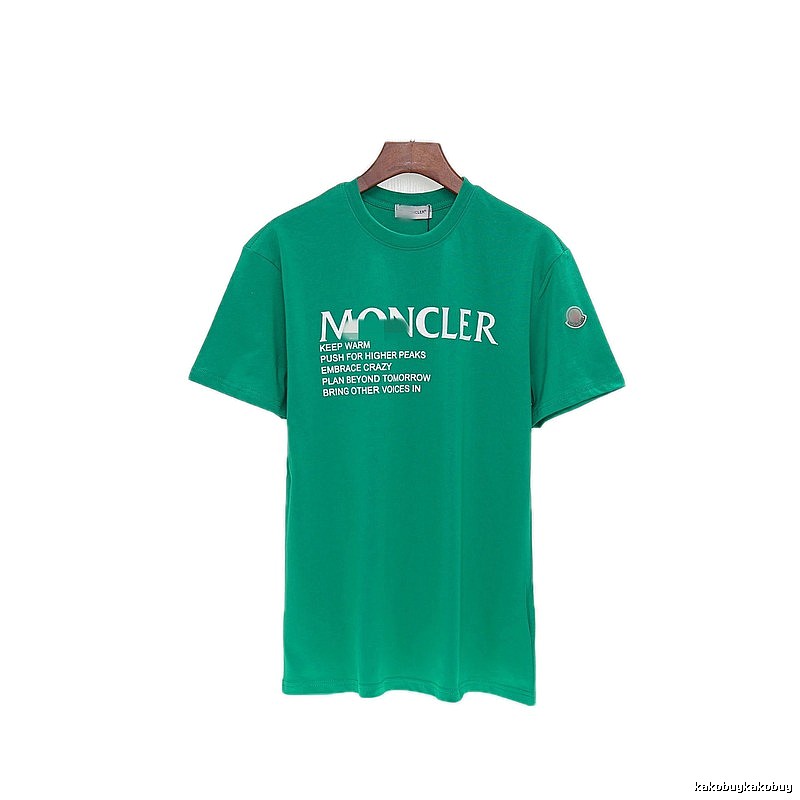 Moncler Letter Print Casual Green Short-sleeve T-shirt