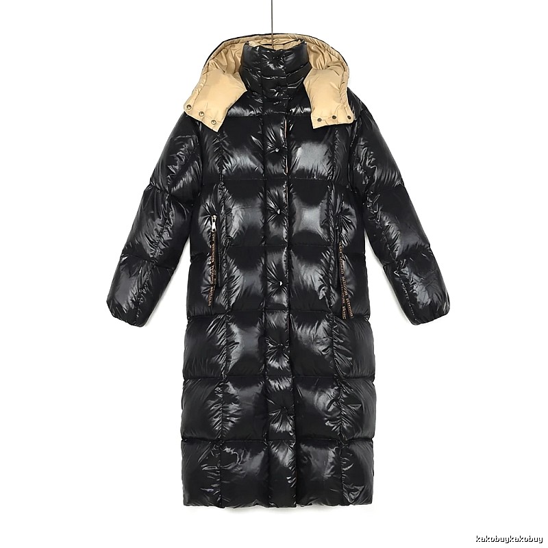 Moncler long black down jacket