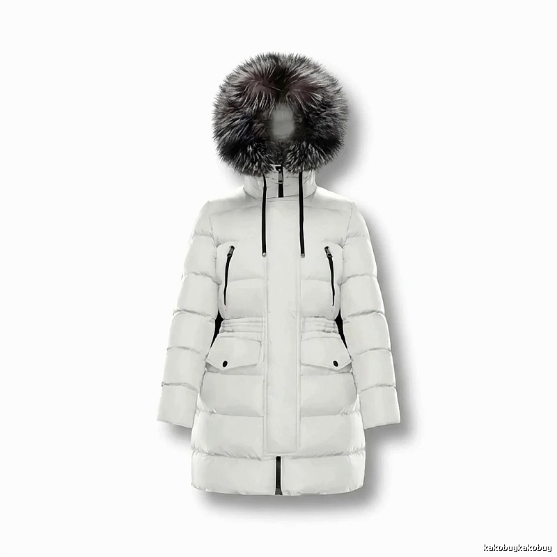 Moncler long fashion white down jacket