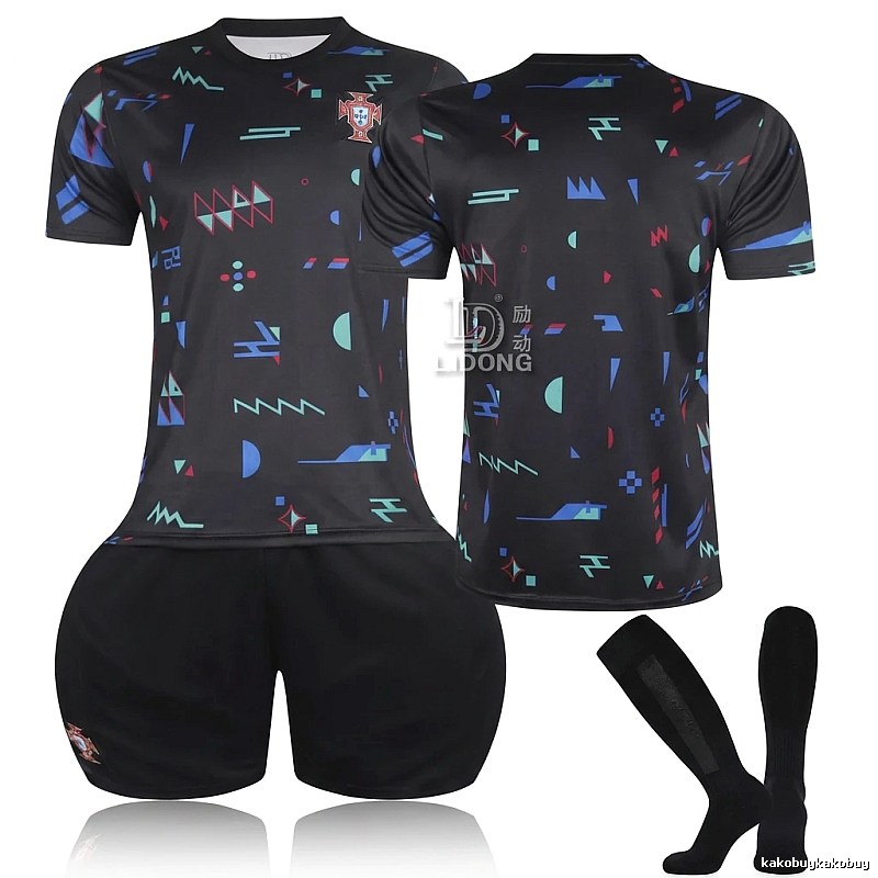 Motivate Portugal Series Trendy Black Short-Sleeve