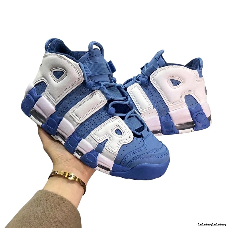Nike Air More Uptempo Blue and White Athletic Shoes