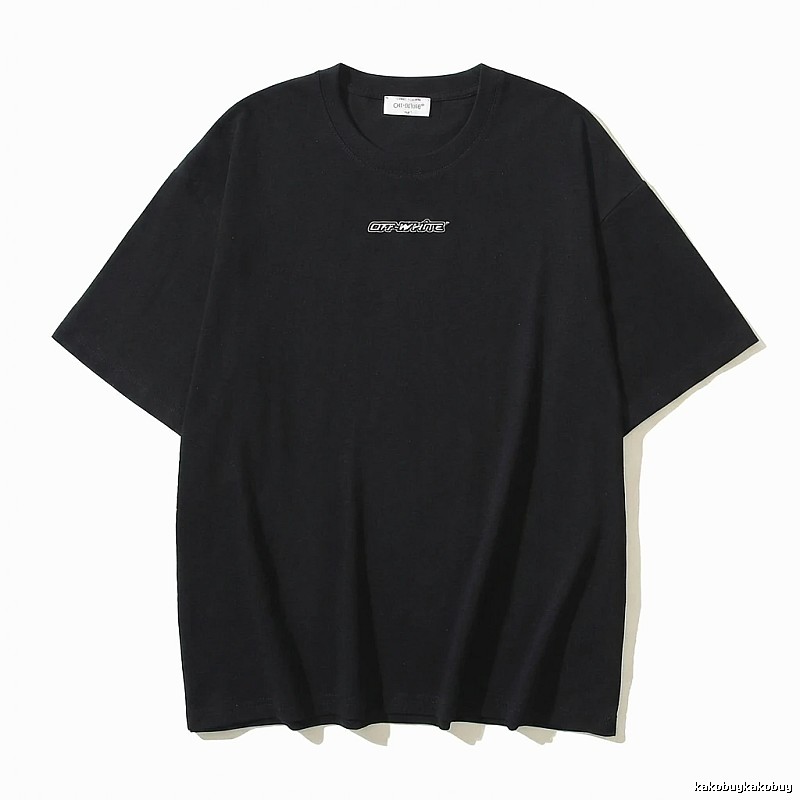 Off-White minimalist style black T-shirt