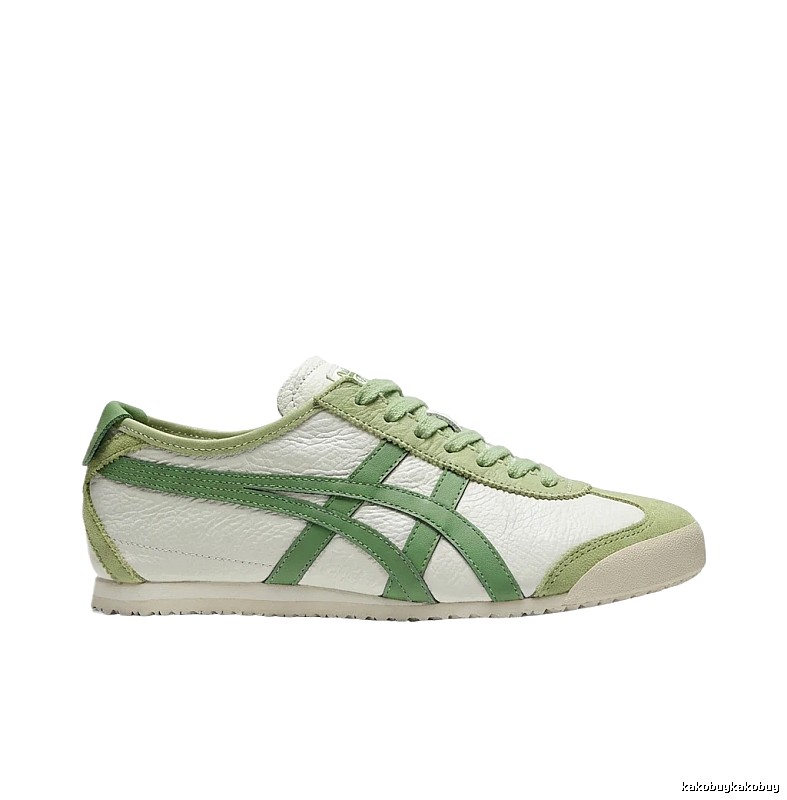 Onitsuka Tiger casual green and white shoes.