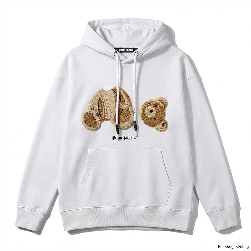 Palm Angels Bear Trend Brand White Sweatshirt