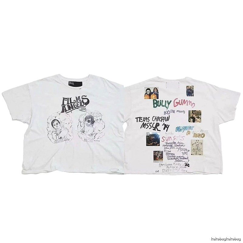 Paly Hollywood Graffiti Street Style White T-Shirt