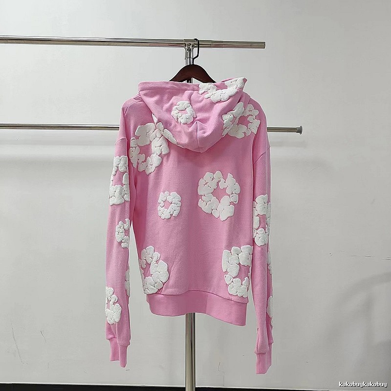 Pink Pastel Floral Hoodie Soft Color