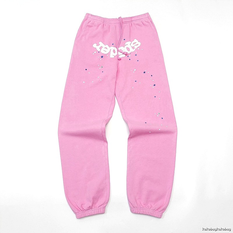 Pink Sp5der Graphic Sweatpants for travel
