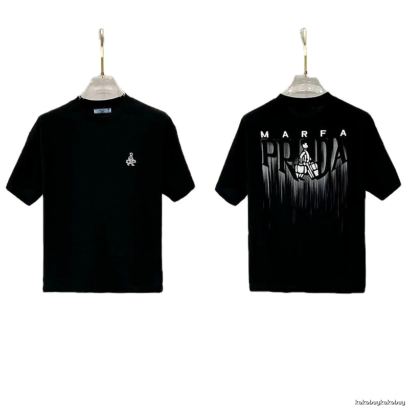 Prada Marfa Streetwear Style Black Short-sleeve T-shirt