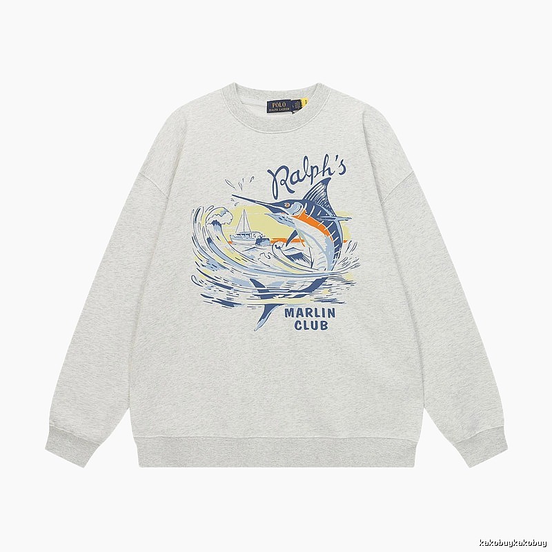 Ralph Lauren Marin Club Light Grey Sweatshirt