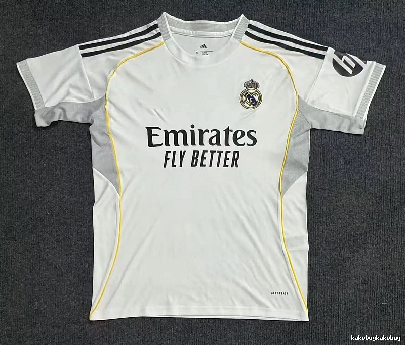 Real Madrid Classic Home soccer jersey White Football Gold for Daily Styling