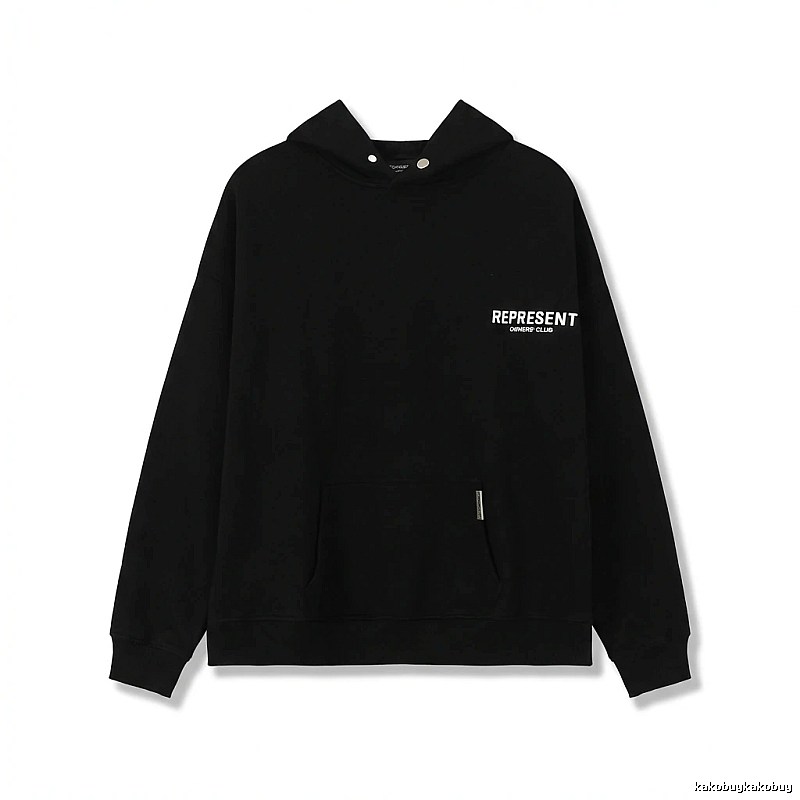 REPRESENT Minimalist Style Black Hoodie