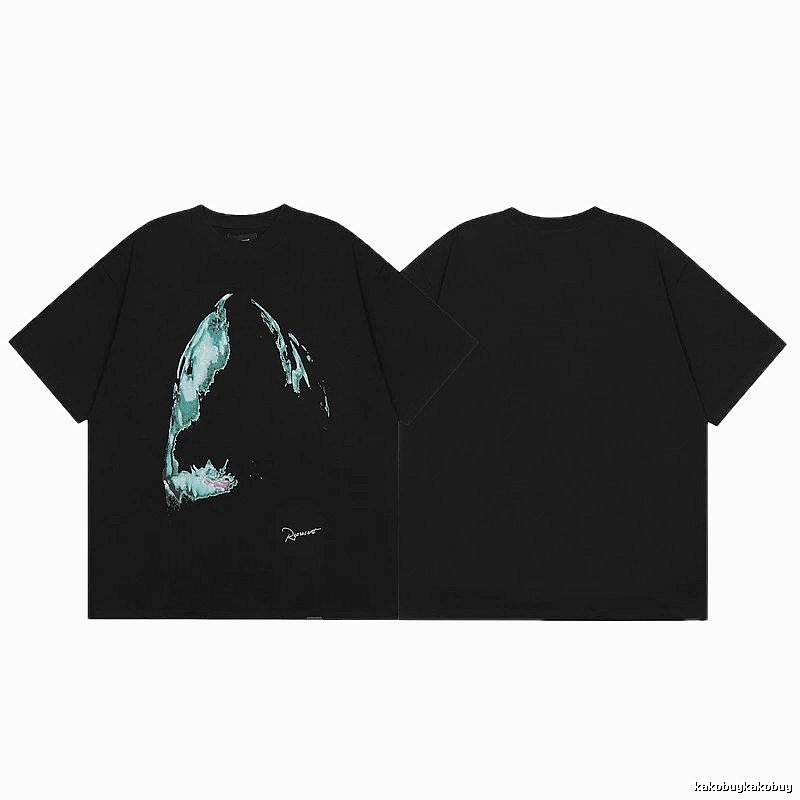 Represent Shark Print High Street Style Black T-Shirt