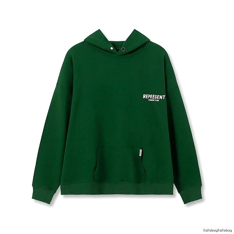 REPRESENT Simple Style Green Hoodie