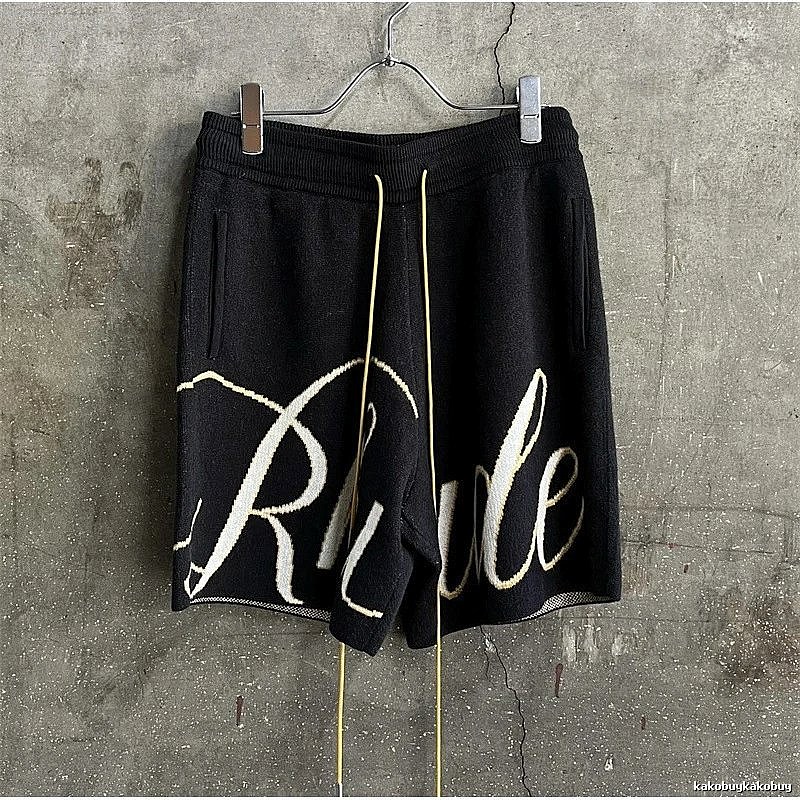 RHUDE Alphabet Wind Black Shorts