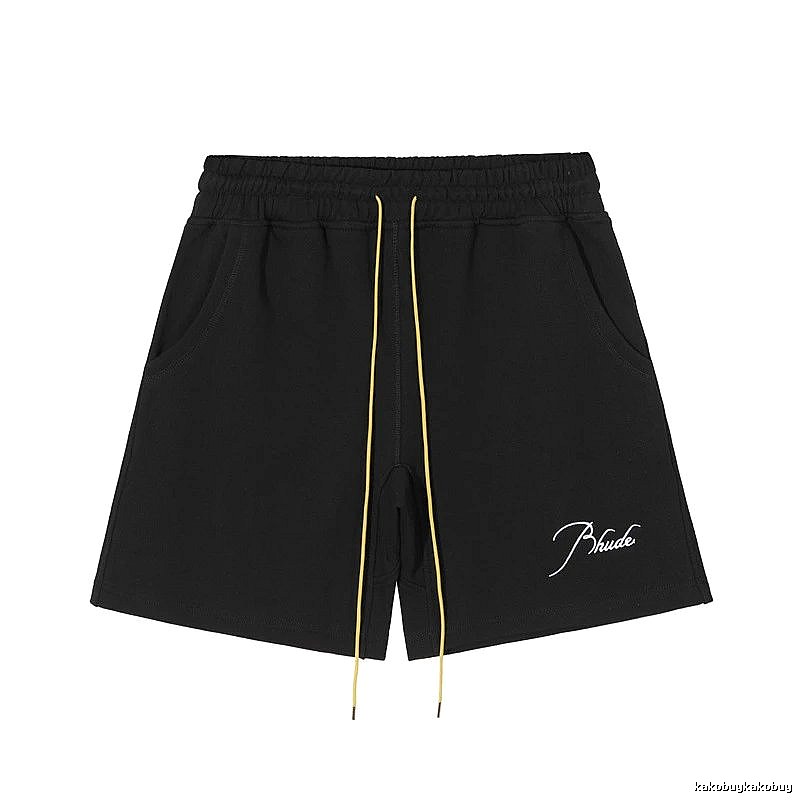 RHUDE minimalist style black shorts
