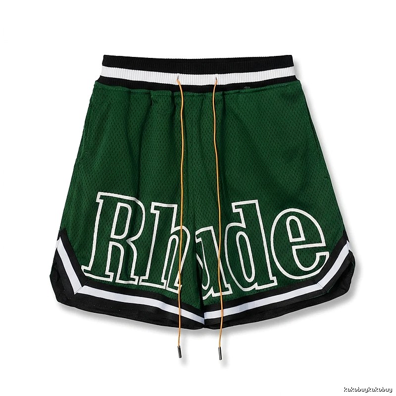 RHUDE sporty green shorts