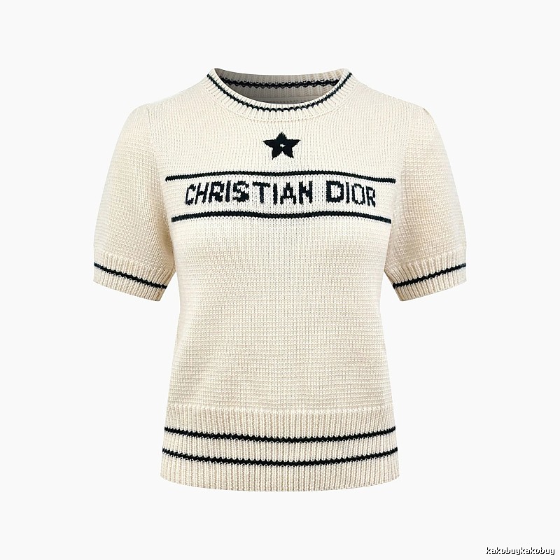Short Sleeve Knit Sweater in Black by Dior