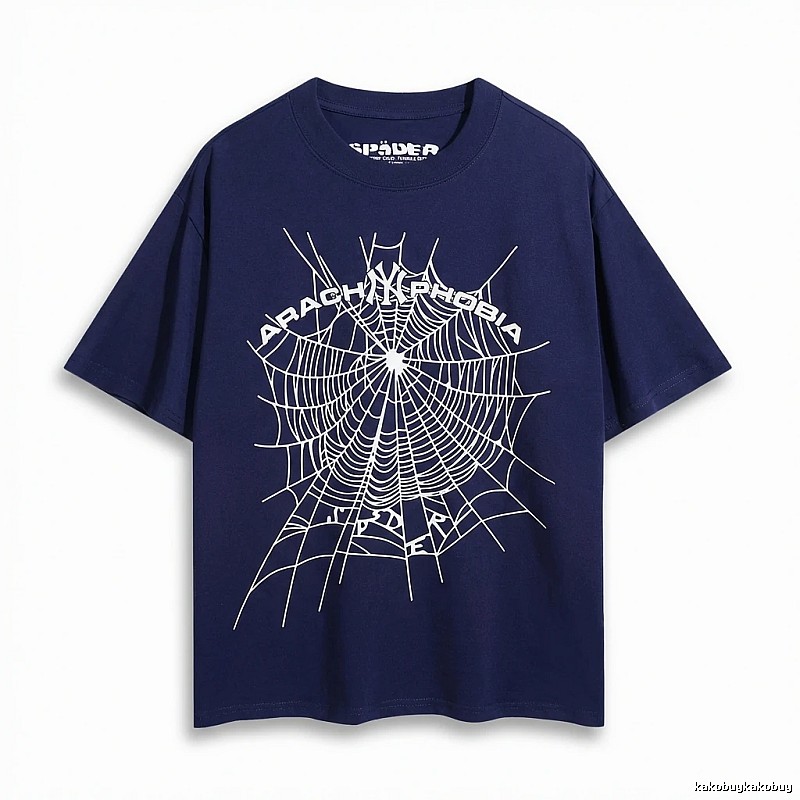 Sp5der Cobweb Style Dark Blue T-Shirt