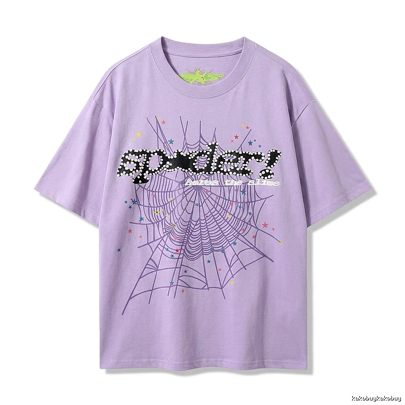 Sp5der Cobweb Style Light Purple T-shirt