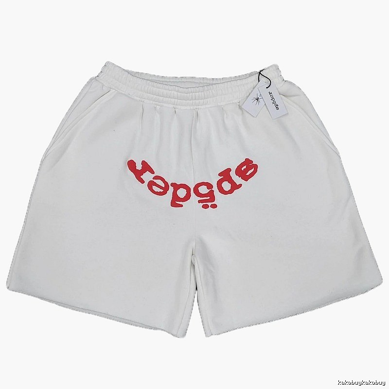 Sp5der Printed Street Style White Shorts