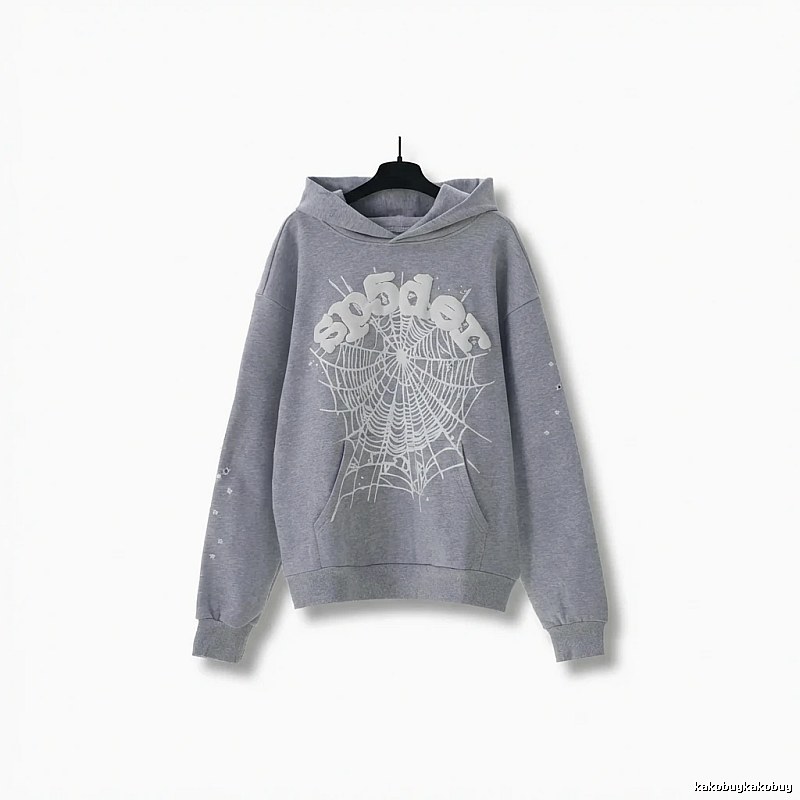 Sp5der Spider Web Print Grey Sweatshirt