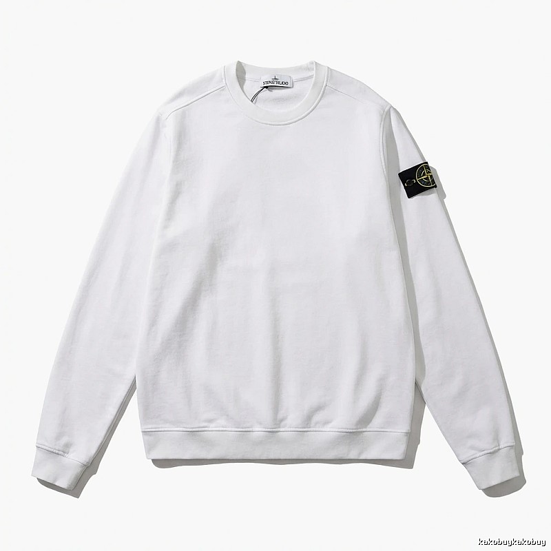 Stone Island basic simple white sweatshirt