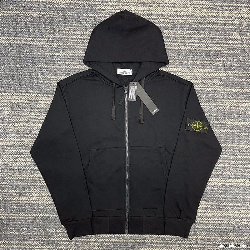 Stone Island Black Zip Hoodie Daily Styling