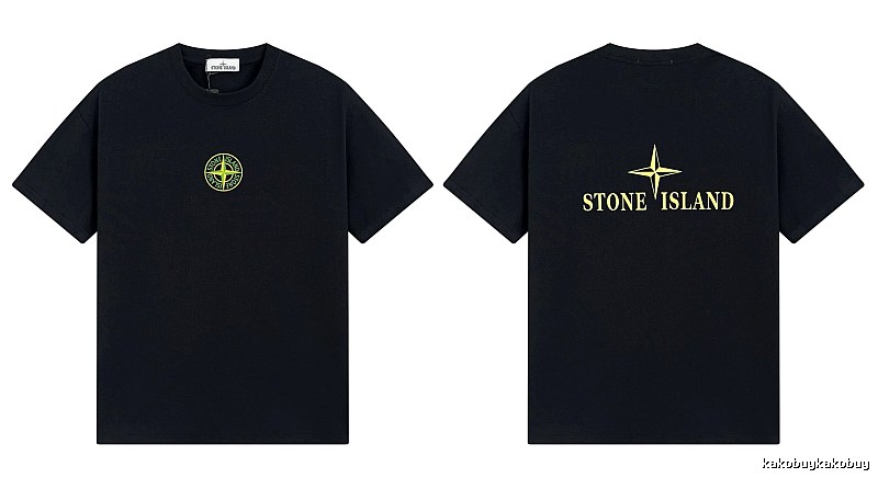 Stone Island Compass Series Streetwear Black Short Sleeve T-Shirt