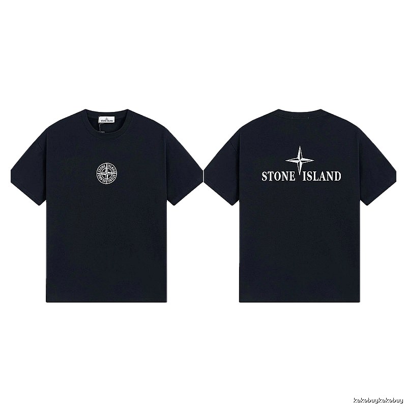 Stone Island Compass Street Style Black Short Sleeve T-shirt