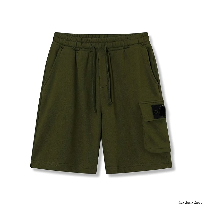 Stone Island military green work-style shorts