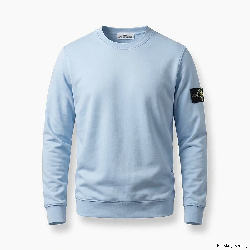 Stone Island minimalist light blue sweatshirt