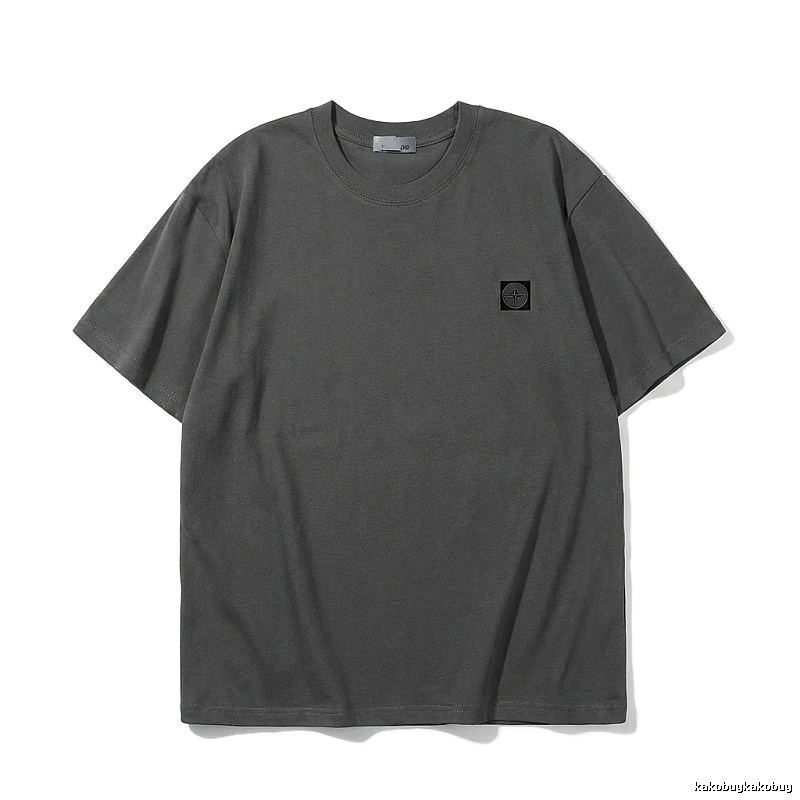 Stone Island minimalist style dark gray T-shirt
