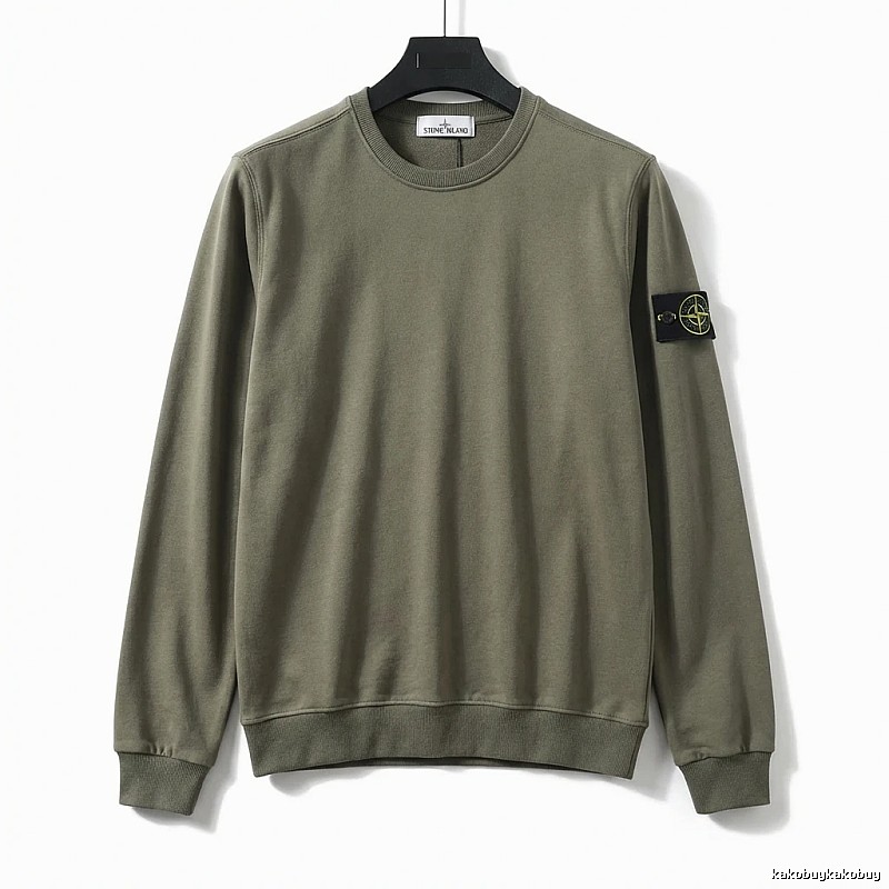 Stone Island trendy brand military green sweatshirt