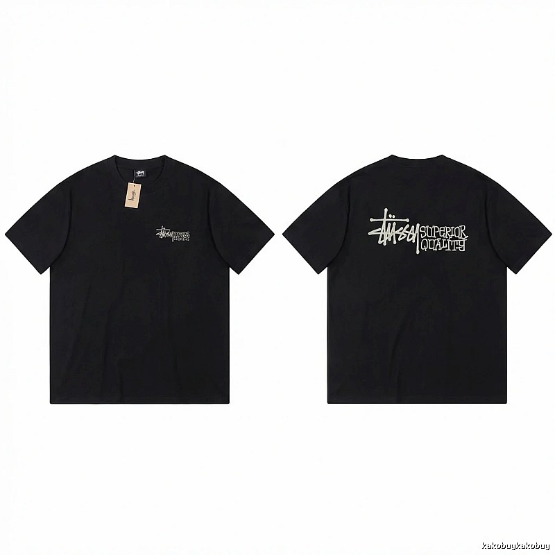 Stussy basic simple style black T-shirt