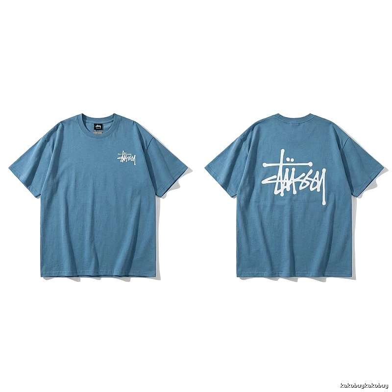Stussy basic simple style blue T-shirt