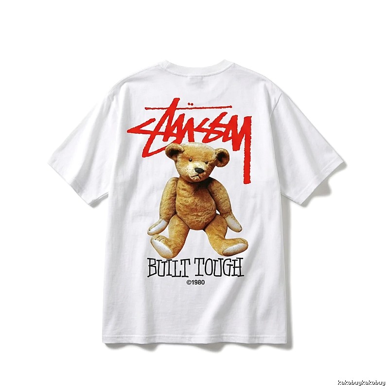 Stussy Bear Print White T-shirt