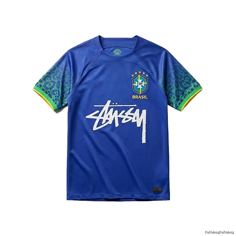Stussy Brazil National Team Co-branded Blue T-shirt