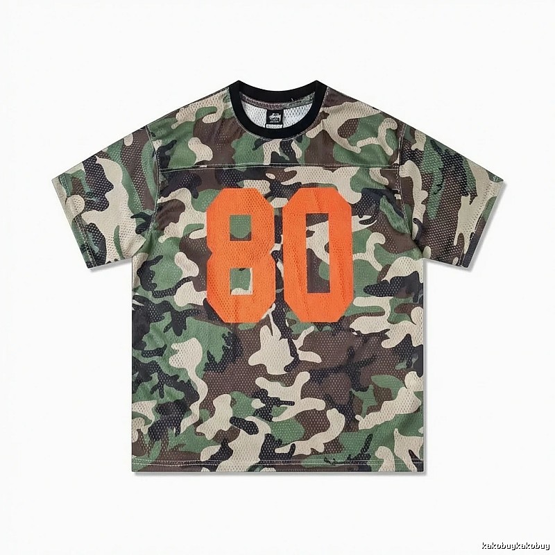 Stussy camouflage-style short-sleeve with the number 80