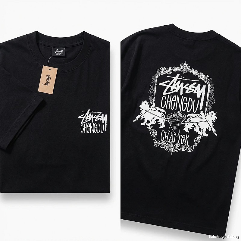 Stussy Chengdu Series Simple Black T-shirt