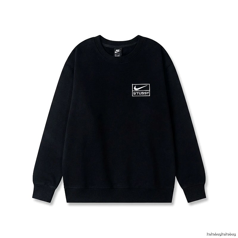 Stussy Co-branded Simple Black Sweatshirt