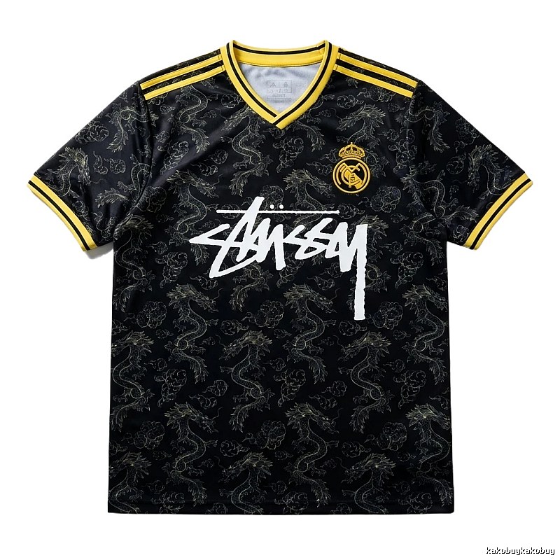Stussy co-branded style black jersey