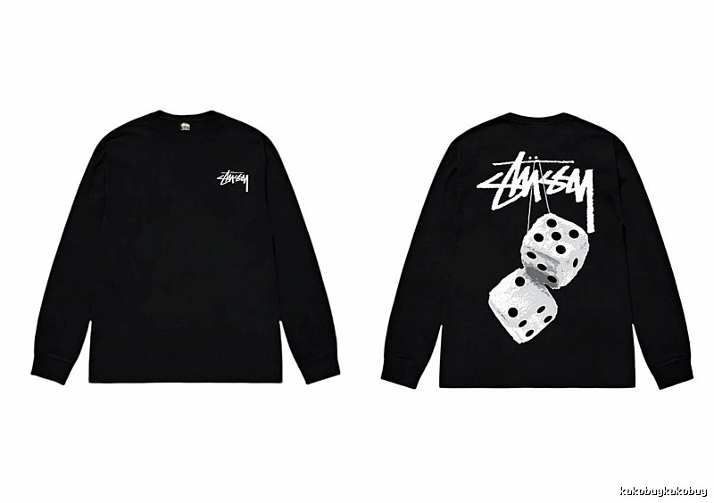 Stussy dice print style black long-sleeve