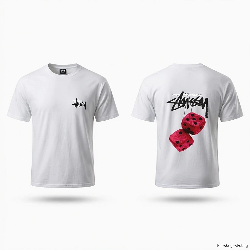 Stussy Dice Print White T-shirt