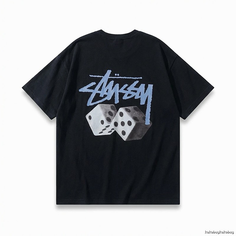 Stussy Dice Trendy Brand Black T-shirt
