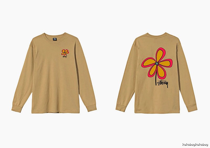 Stussy Floral Casual Khaki Long-Sleeve
