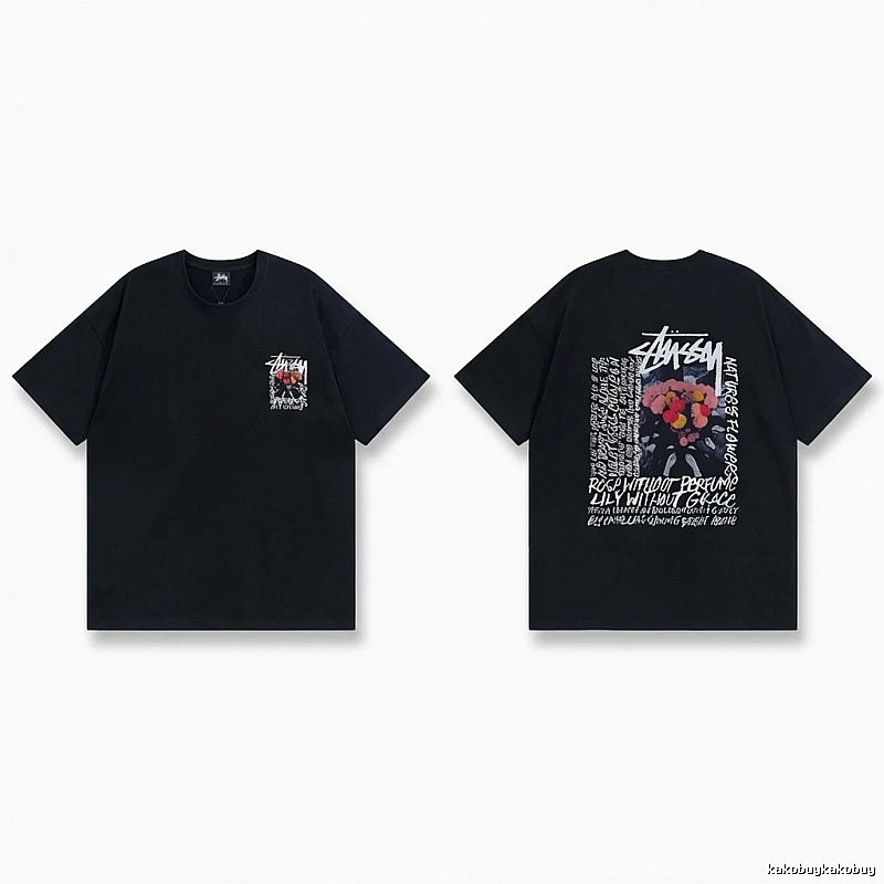 Stussy Floral Style Black T-shirt